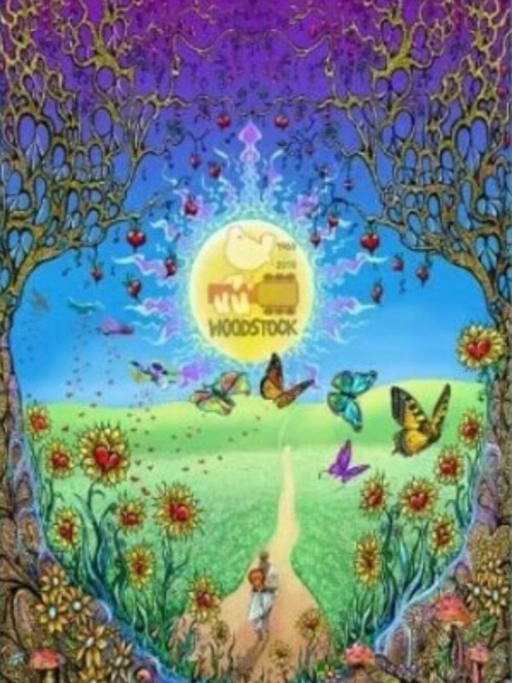 Woodstock Back To The Garden Tapestry by Mike DuBois ~ 53" x 85" ~ Brand New!